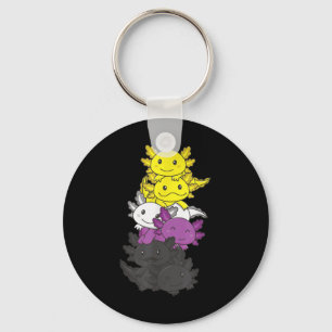 Nonbinär-Flagge Non Binary Pride LGBTQ Axolotl _1 Schlüsselanhänger