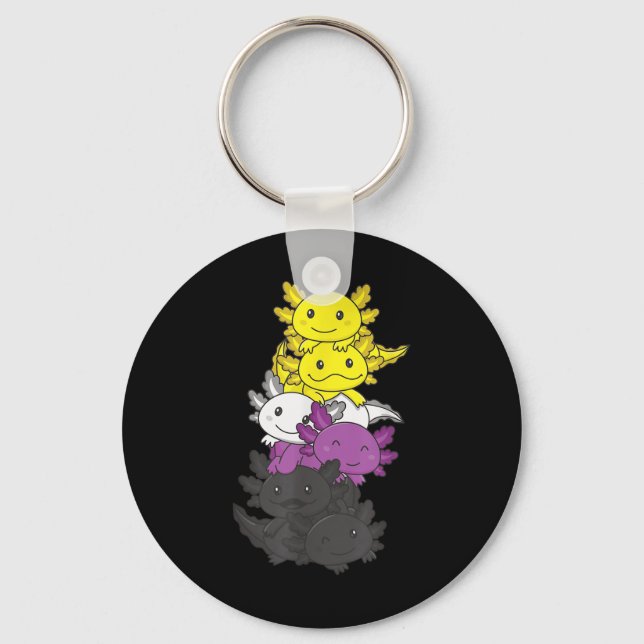 Nonbinär-Flagge Non Binary Pride LGBTQ Axolotl _1  Schlüsselanhänger (Vorderseite)