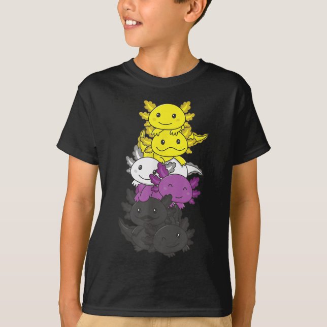 Nonbinär-Flagge Non Binary Pride LGBTQ Axolotl _1  T-Shirt (Vorderseite)
