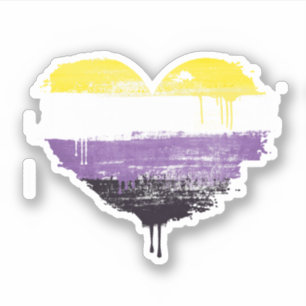Nonbinär gestrichelte Heart-Aufkleber Aufkleber