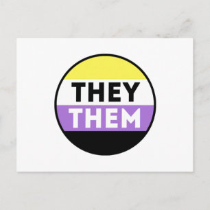 Nonbinäre Button Pronomen - Sie Ihn Postkarte