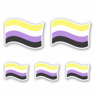 NonBinäre Flagge Schwenkend Aufkleber