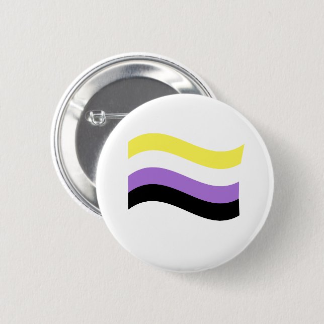 NonBinäre Flagge Schwenkend Button (Vorne & Hinten)
