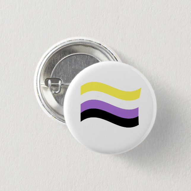 NonBinäre Flagge Schwenkend Button (Vorne & Hinten)