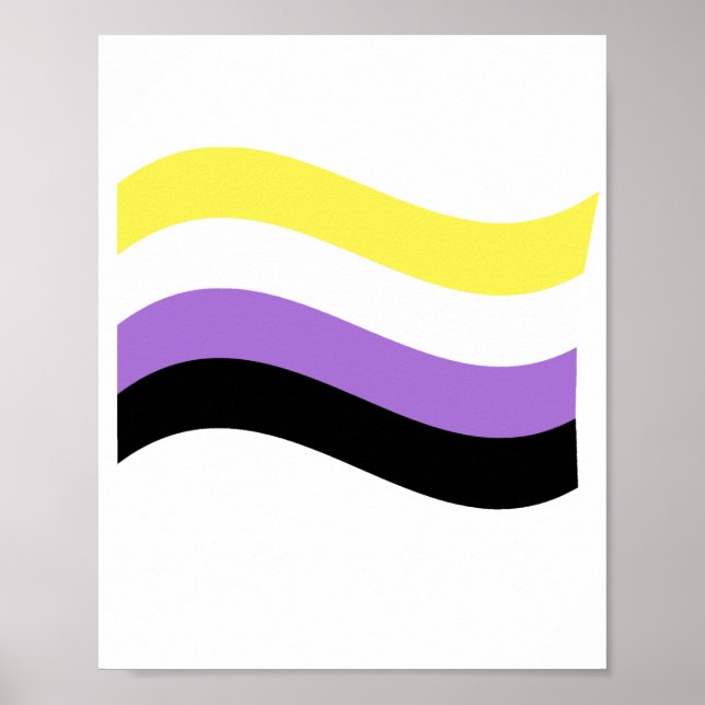NonBinäre Flagge Schwenkend Poster (Vorne)