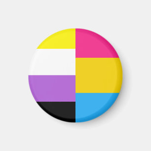 Nonbinäre pansexuelle Dual-Pride-Flagge Magnet