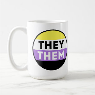 Nonbinäre Pronomen-Schaltfläche - They Them Kaffeetasse