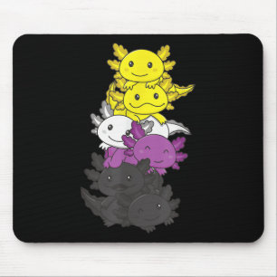 Nonbinäres Flagge Non Binary Stolz Lgbtq Axolotl _ Mousepad