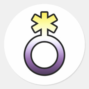 Nonbinäres Symbol Runder Aufkleber