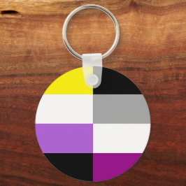 Nonbinary Asexual Dual Pride Flag Schlüsselanhänger