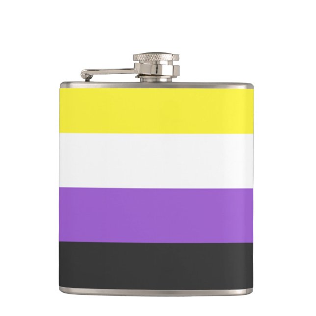 NonBinary Flag Flachmann (Vorderseite)