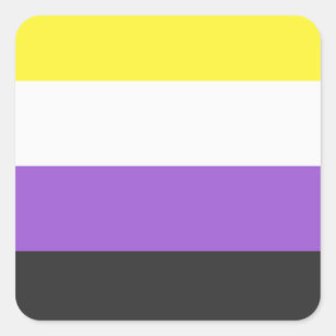 NonBinary Flag Quadratischer Aufkleber