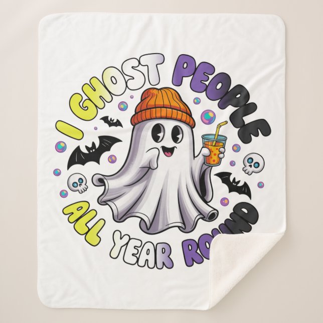 Nonbinary Funny Halloween - Ich Ghost People Sherpadecke (Vorderseite)