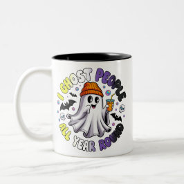 Nonbinary Funny Halloween - Ich Ghost People Zweifarbige Tasse