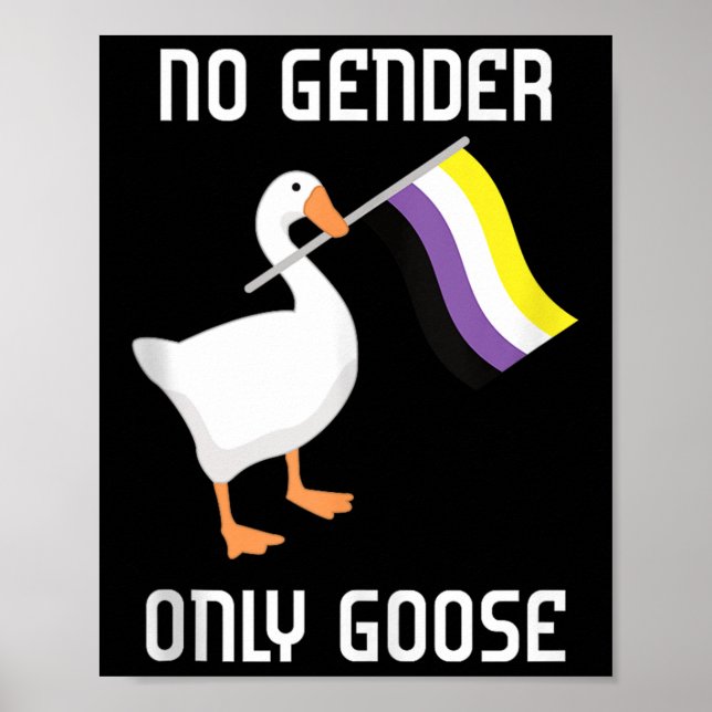 Nonbinary Goose No Gender Pride Flag Lgbtq Gay Pri Poster (Vorne)