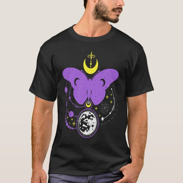 Nonbinary LGBTQ Mystical Butterfly Gay Pride LGBT  T-Shirt (Vorderseite)