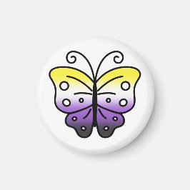 Nonbinary Pride Butterfly Magnet