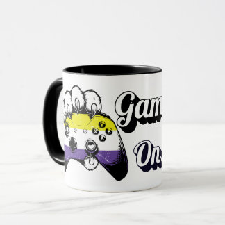 Nonbinary Pride Game On Tiger Paw Controller Mug Tasse