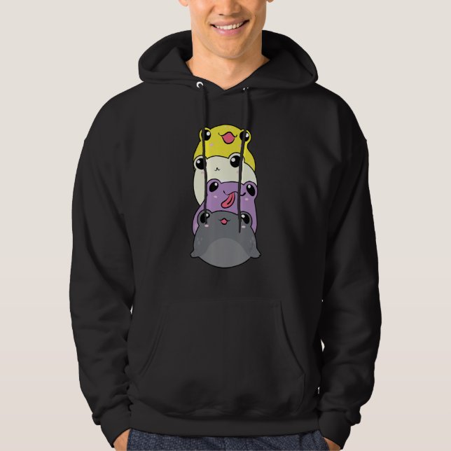 Nonbinary Pride  Genderfluid Gender Rights Non Bin Hoodie (Vorderseite)