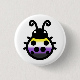 Nonbinary Pride Ladybug Pin Badge Button