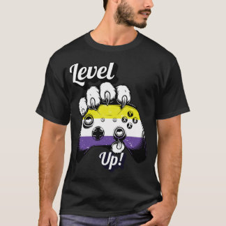 Nonbinary Pride Level Up Tiger Paw Controller Tee
