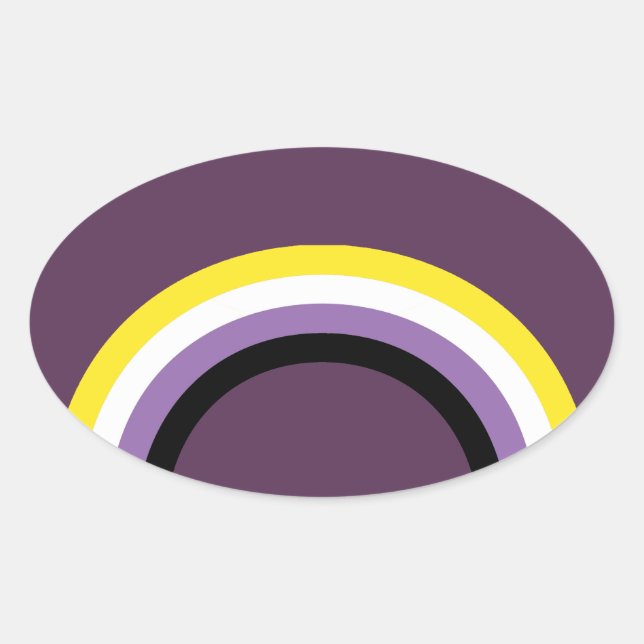 Nonbinary Rainbow Ovaler Aufkleber (Vorderseite)