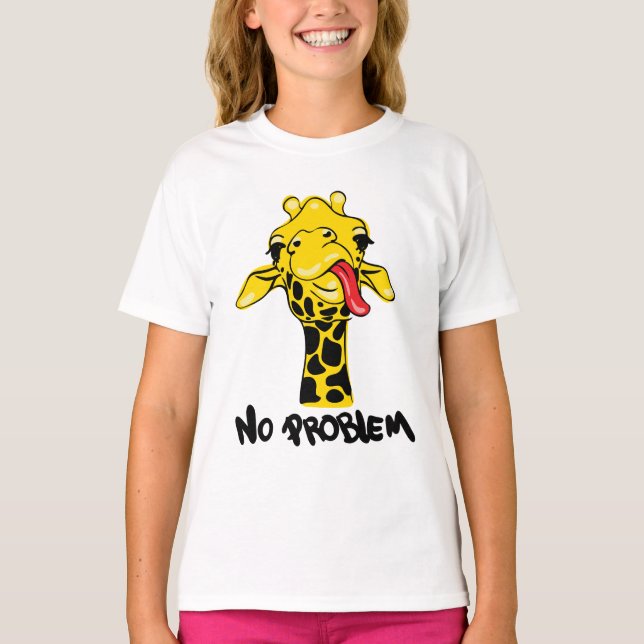 Nonchalant Giraffe: Keine PROBLEM-Einstellung T-Shirt (Vorderseite)