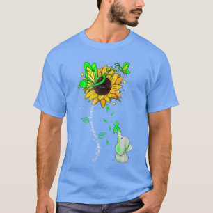 NonHodgkin-Lymphom-Bewusstsein Sonnenblumen-Elefan T-Shirt