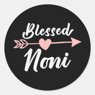 Noni Arrow Heart Liebe Niedlicher Spaß Runder Aufkleber