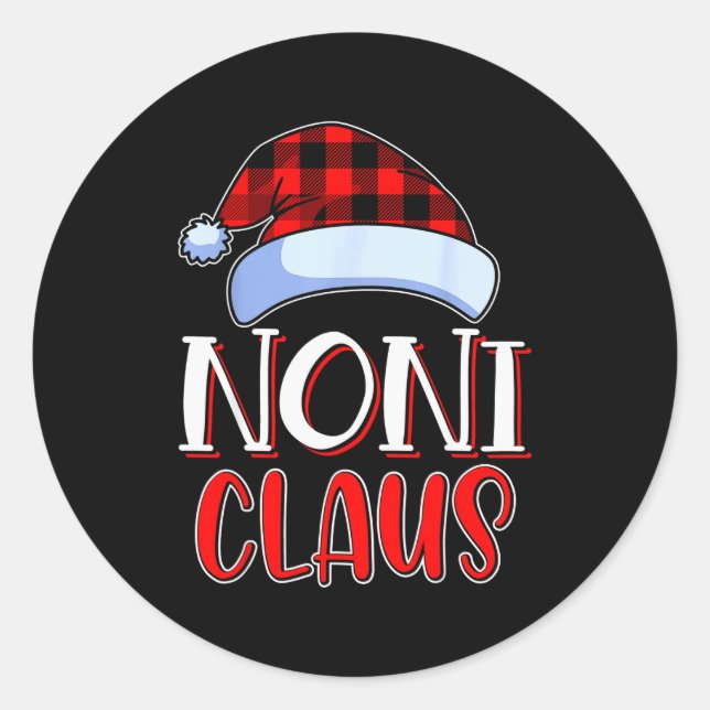 Noni Claus Santa Family Matching Christmas Pajamas Runder Aufkleber (Vorderseite)