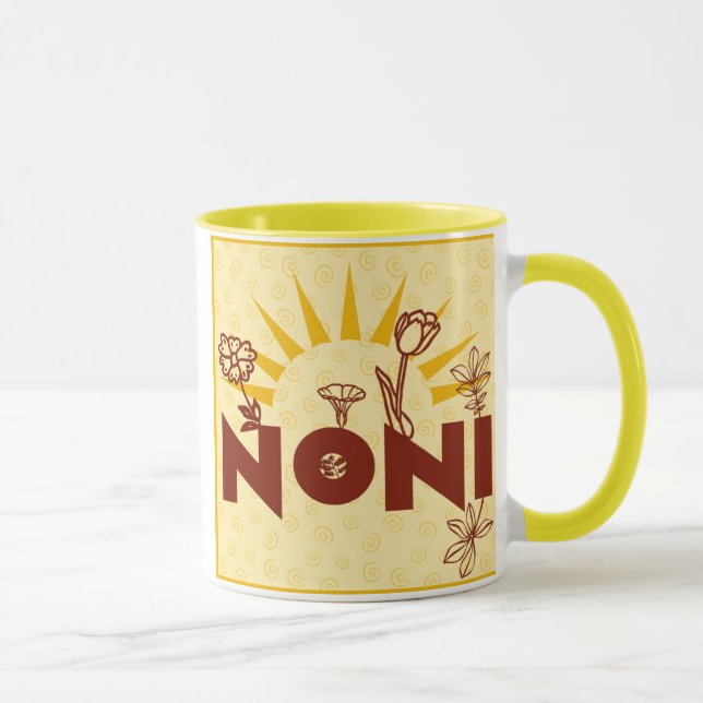 Noni Sonnendurchbruch-Gelb-italienische Tasse (Rechts)