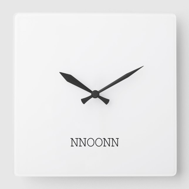 NONN EINFACHE LOGO WALL CLOCK QUADRATISCHE WANDUHR (Vorderseite)