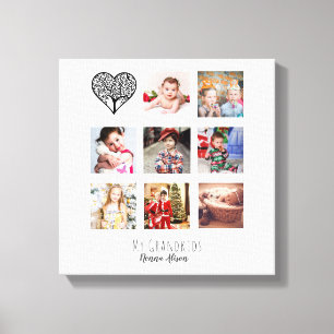 NONNA 8 x Photo Collage Grandchildren Family Tree Leinwanddruck