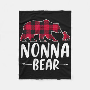 Nonna Bear Christmas Pajama Red Buffalo Kariert Fleecedecke