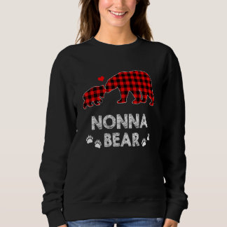 Nonna Bear Women Red Kariert Christmas Pajama Fami Sweatshirt