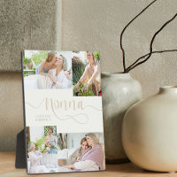Nonna Calligraphy 4 Foto Cream Tabletop Plaque