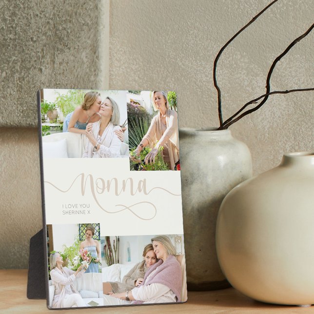 Nonna Calligraphy 4 Foto Cream Tabletop Plaque Fotoplatte (Von Creator hochgeladen)