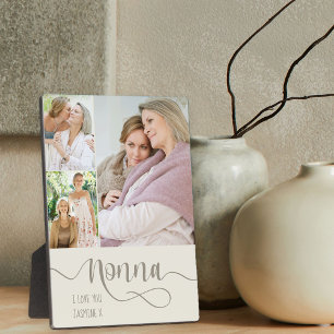 Nonna Calligraphy I Liebe You 3 Foto Creme Brown Fotoplatte