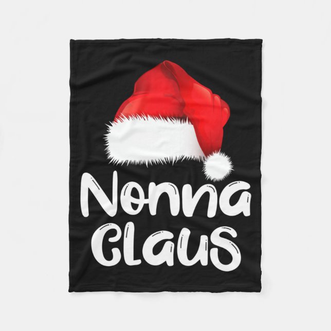 Nonna Claus Christmas Family Matching Santa Hat Pa Fleecedecke (Vorderseite)
