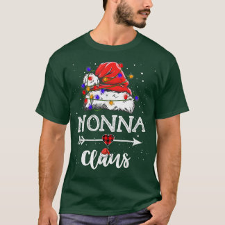 Nonna Claus Christmas Light Pajama Familie Matchin T-Shirt