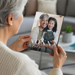 Nonna & Grandchild Script Name Foto Keepake Fotoplatte