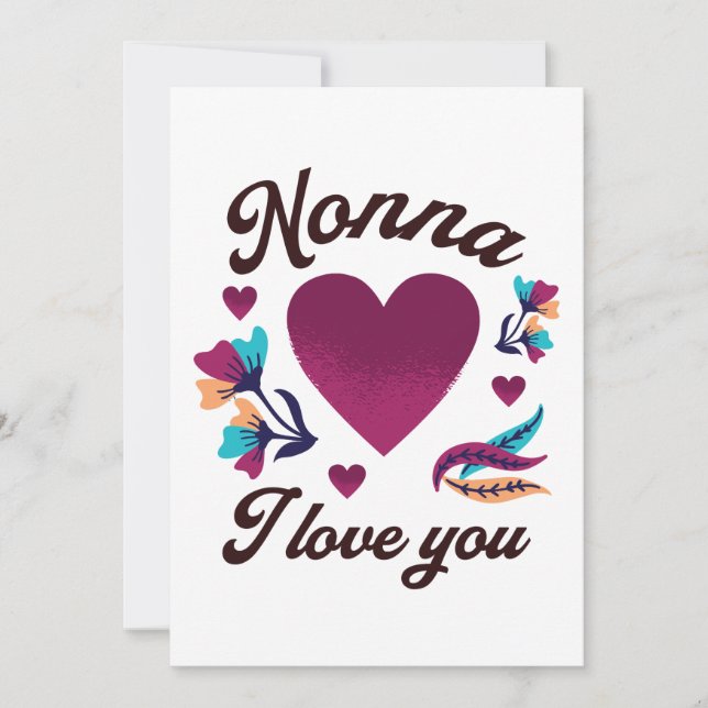 Nonna, ich Liebe dich, Großmutter, ich Liebe dich Einladung (Vorderseite)