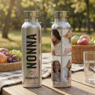 Nonna   Italienische Oma 4 Foto Benutzerdefinierte Trinkflasche