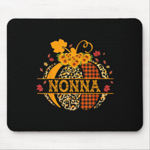 Nonna Leopard Floral Pumpkin Herbst Thanksgiv Mousepad