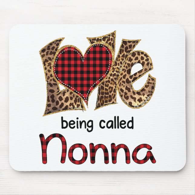Nonna Leopard Herzensglückstag Mousepad (Vorne)