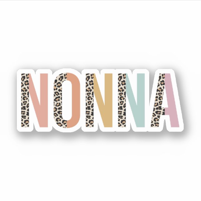 Nonna Leopard Print, Nonna Nana Geschenk, Großmutt Aufkleber (Vorderseite)