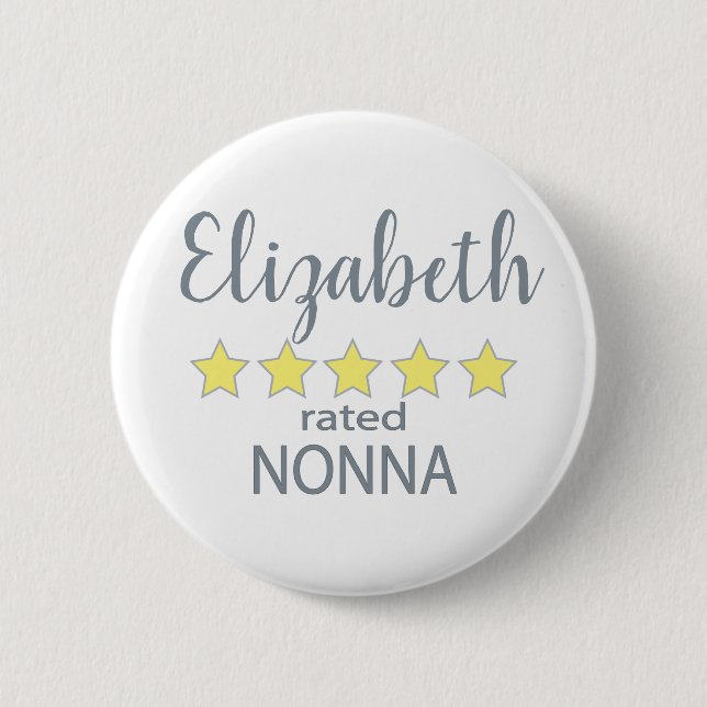 Nonna mit 5 Sternen Button (Vorderseite)