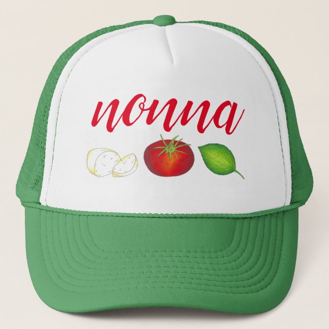 Nonna Mozzarella Tomato Basil Italienische Küche E Truckerkappe (Vorderseite)
