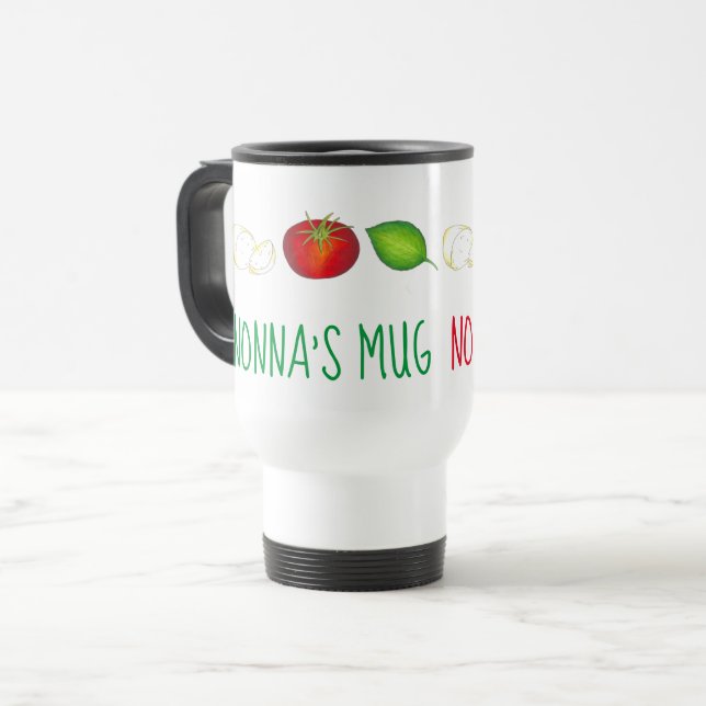 Nonna Mozzarella Tomato Basilia Italienische Großm Reisebecher (Vorderseite Links)
