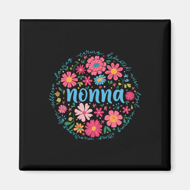 Nonna Mütter Tag der Großmutter Wildblume Blumenfr Magnet (Vorne)